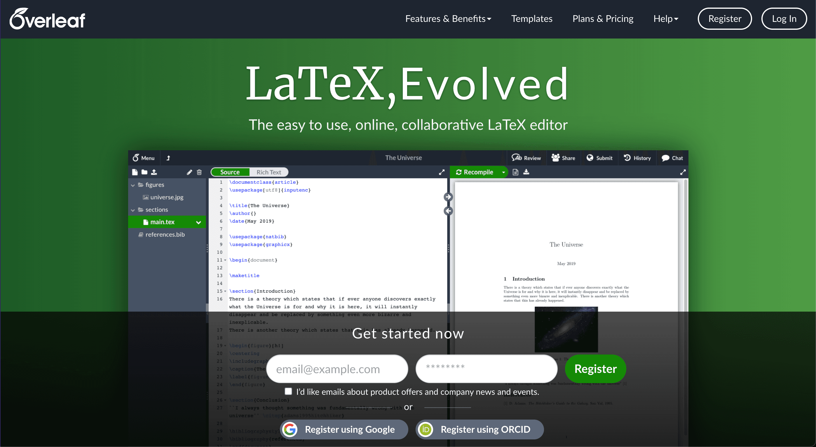 Overleaf Homepage