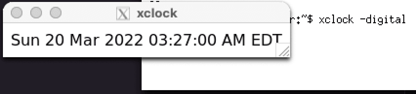Digital Clock through xQuartz